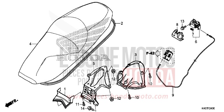 SEAT (NSS125DF/ADF/ADH) for Forza 125 MAT CYNOS GRAY METALLIC (NH312) from 2017